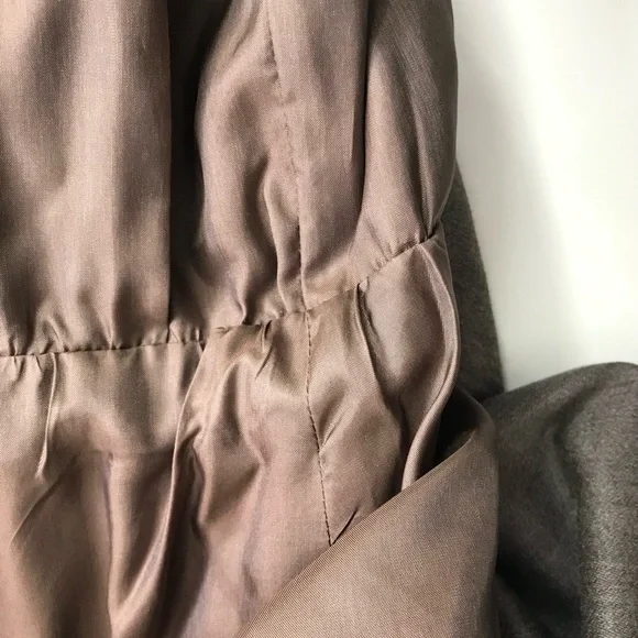 VINTAGE SAINT LAURENT PARIS RIVE GAUCHE Taupe knee length dress Size Large - Picture 14 of 15